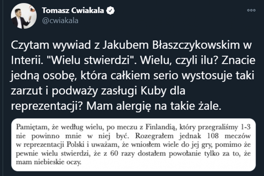 Jakub Błaszczykowski chyba trochę przesadza...